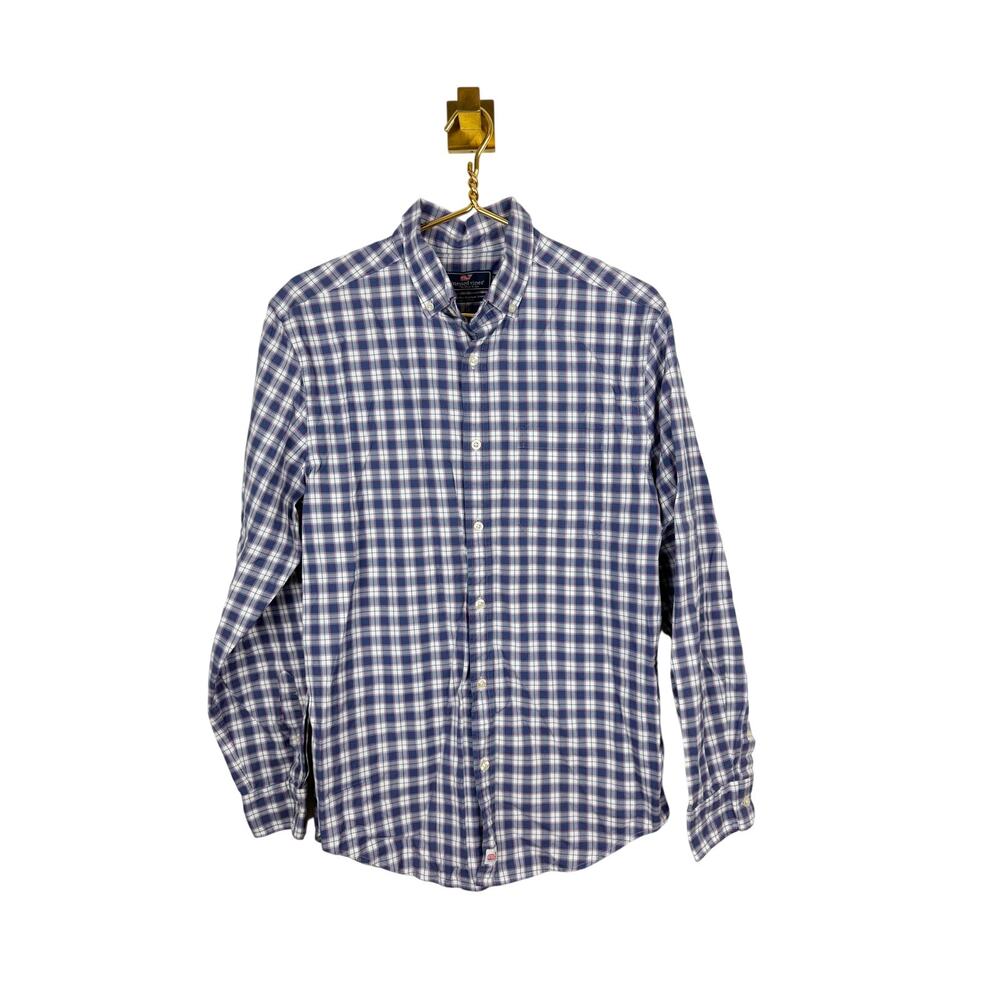 Vineyard Vines Classic Fit Murray Shirt Blue Plaid Button Down Sz M